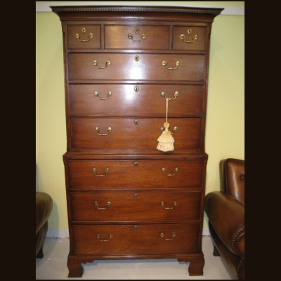 18th C Mahogany Chest on Chest