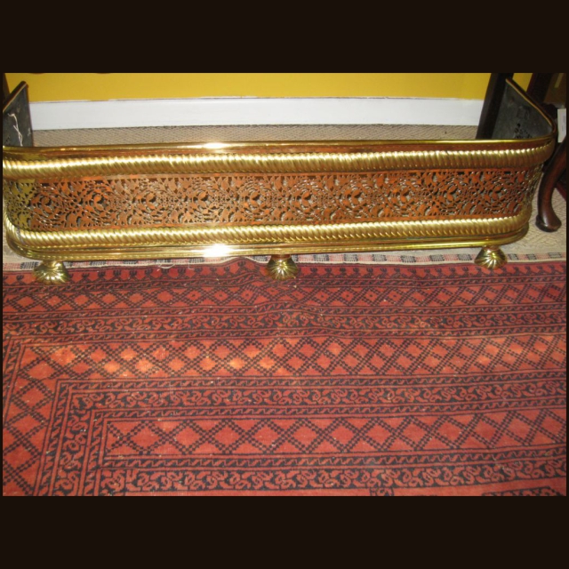 19th c Brass Fire Fender