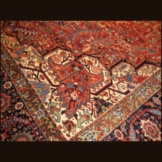 Antique Persian Heriz 11.3 x 14.4 SOLD - Image 5