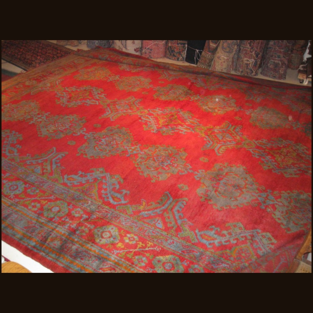 Antique Oushak  13.6 x 16.4   SOLD