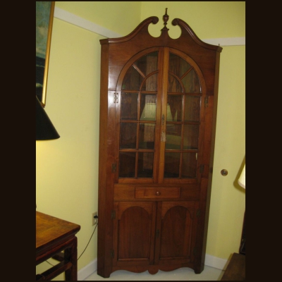 Walnut Corner Cupboard
