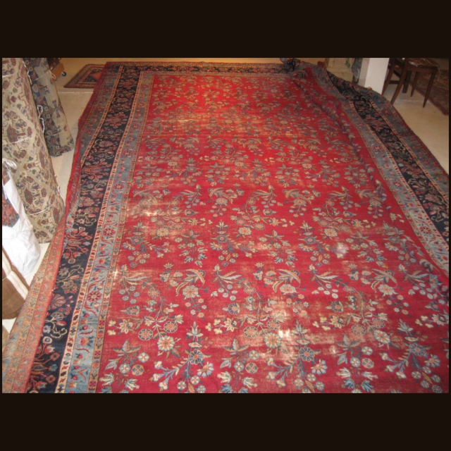 Antique Persian Kashan  12 x 18.2