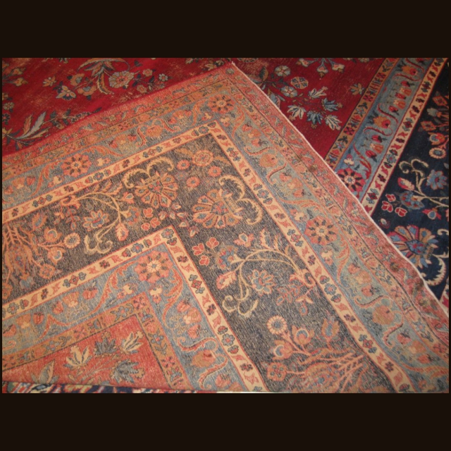Antique Persian Kashan  12 x 18.2 - Image 3