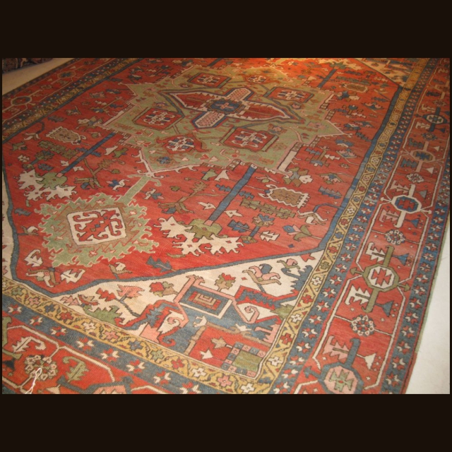19th c Persian Serapi 9.7 x 13.2 - Image 5