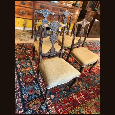 Set of Four 18th c French Country Chairs