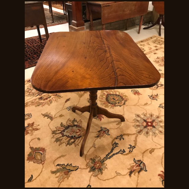 19th c English Elm Tripod Table - Image 4