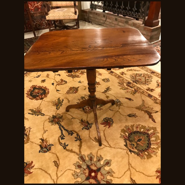 19th c English Elm Tripod Table