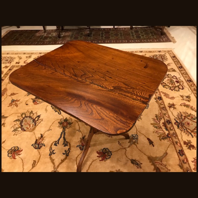 19th c English Elm Tripod Table - Image 3