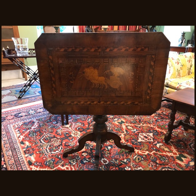 19th c Dutch Biedermeier Marquetry Breakfast Table SOLD - Image 4