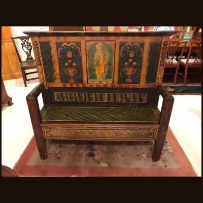 19th c Spanish Painted Bench      SOLD