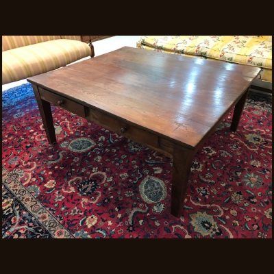 Mid 20th c Benchmade Walnut Square Coffee table