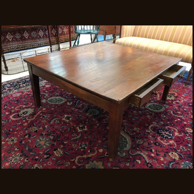 Mid 20th c Benchmade Walnut Square Coffee table - Image 6