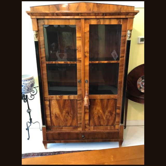 19th c Cherry and Ebony Biedermeier Cabinet - Image 10