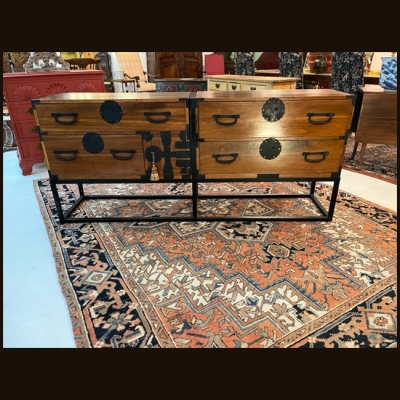 Mid 19th c Japanese Tansu Chest on Chest